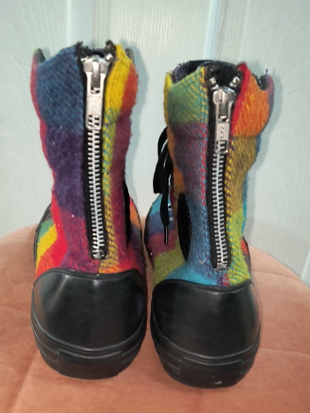 Converse x Woolrich Plaid High Top Sneakers Size 9.5 Women's - Picture 6 of 9